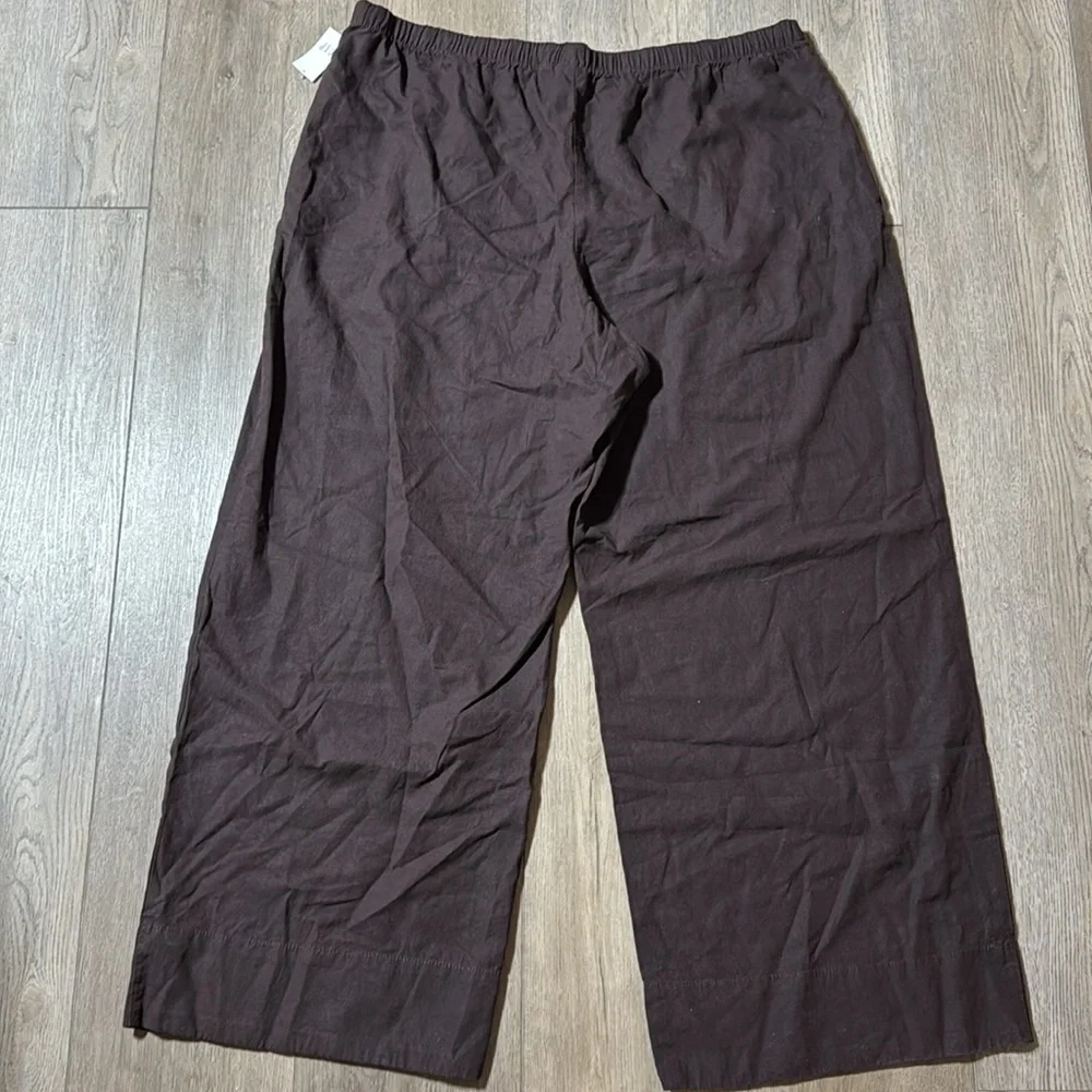 NWT! GAP Terra Brown Linen-Blend Easy Wide-Hem Pants - Multiple Sizes 🔹